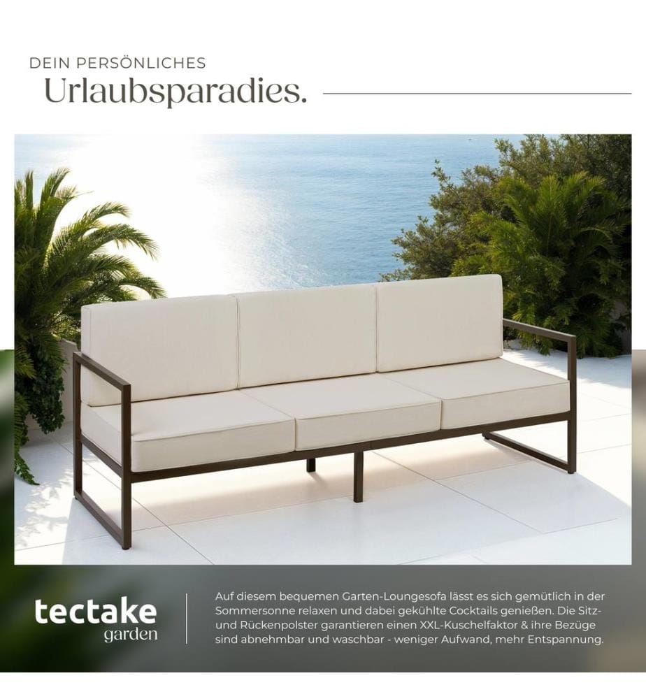 Canapé de jardin COMOSA 3 places - marronbeige