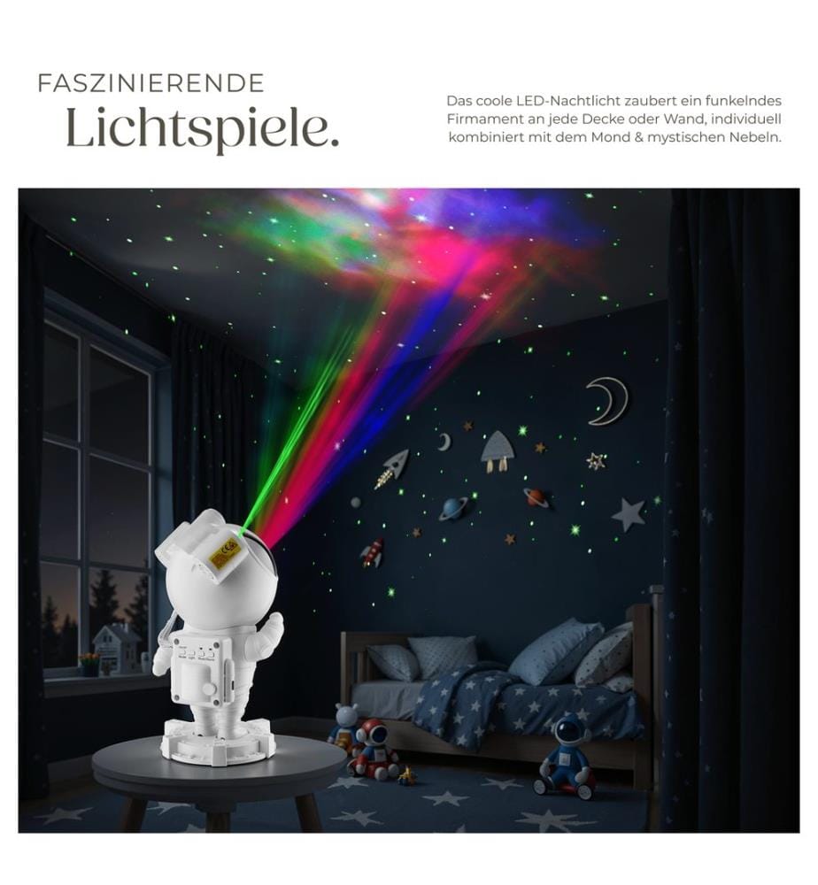 Projecteur LED ciel étoilé Astronaute avec Bluetooth - blanc