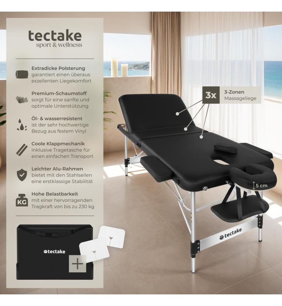 Table de massage pliable KO TAO - noir