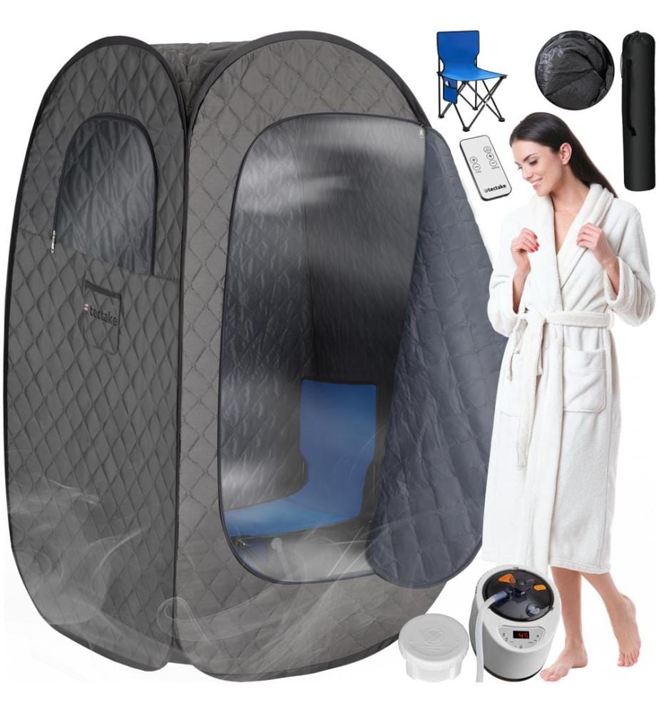 Sauna à vapeur portable THERMALUXE I 1000 W - gris foncé-noir