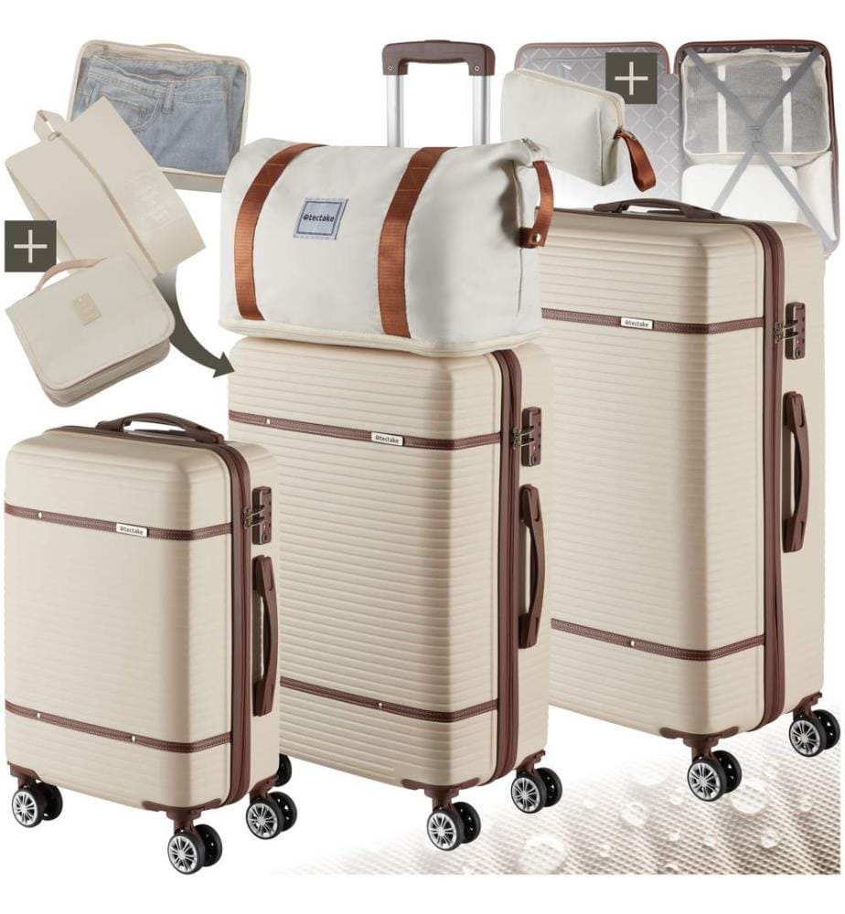 Ensemble de valises MADISON 13 pièces avec serrure TSA - crème