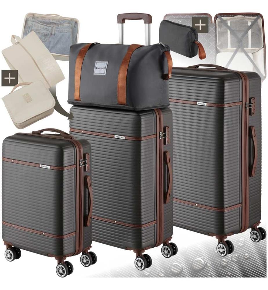 Ensemble de valises MADISON 13 pièces avec serrure TSA - gris anthracite