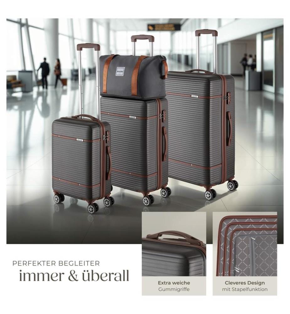 Ensemble de valises MADISON 13 pièces avec serrure TSA - gris anthracite