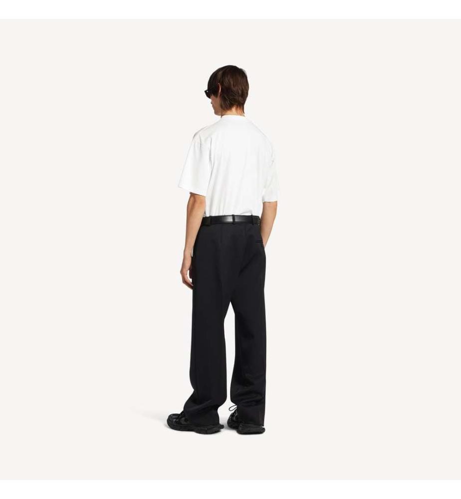 T-Shirt mit lockerer Passform und Sprühmuster – Weiss