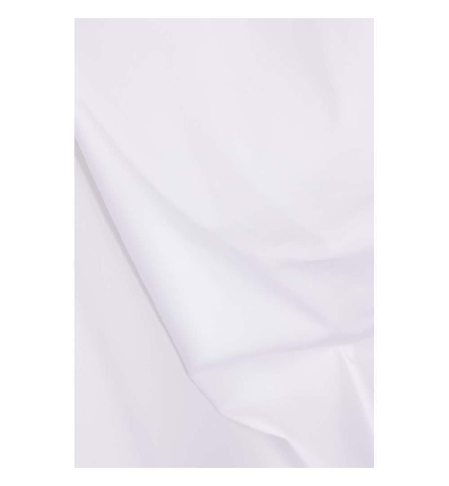 Abito camicia in popeline con drappeggio sul retro - Bianco