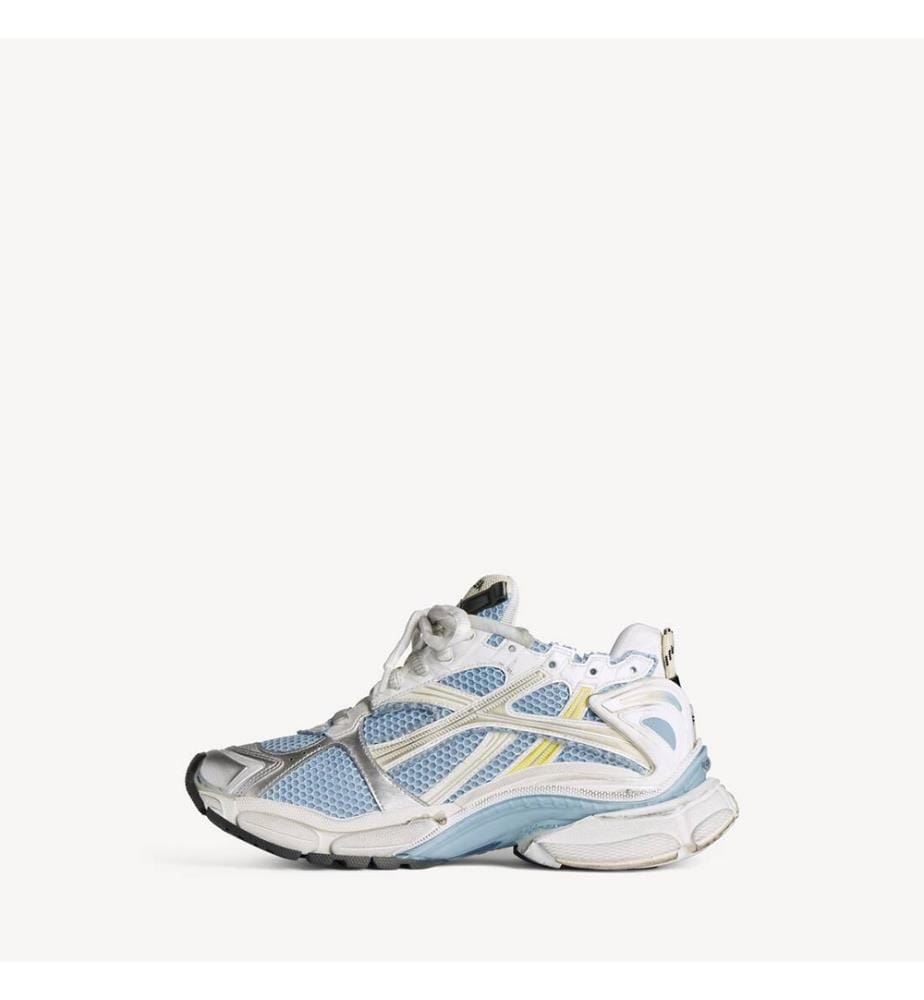 Niedrige Sneakers mit Schnürung - Blau & Gelb & Weiss