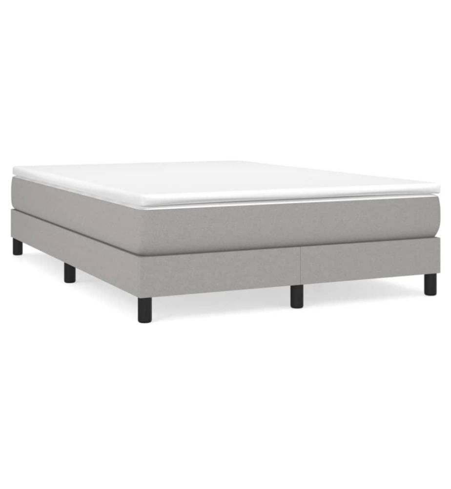 Boxspringbett Hellgrau 140x190 cm Stoff