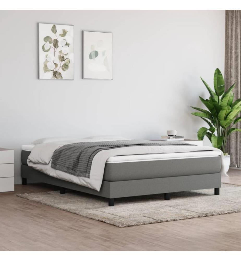 Boxspringbett Dunkelgrau 140x190 cm Stoff