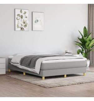 Boxspringbett Hellgrau 140x190 cm Stoff