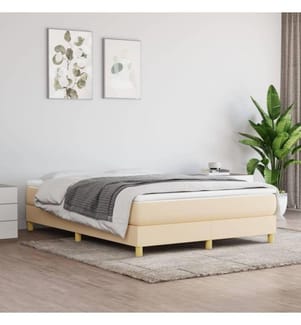 Boxspringbett Creme 140x190 cm Stoff