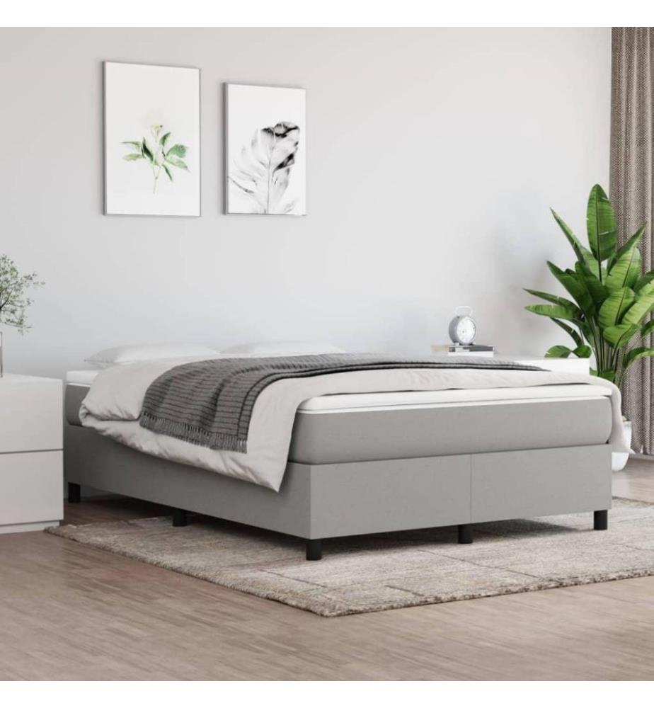 Boxspringbett Hellgrau 140x190 cm Stoff