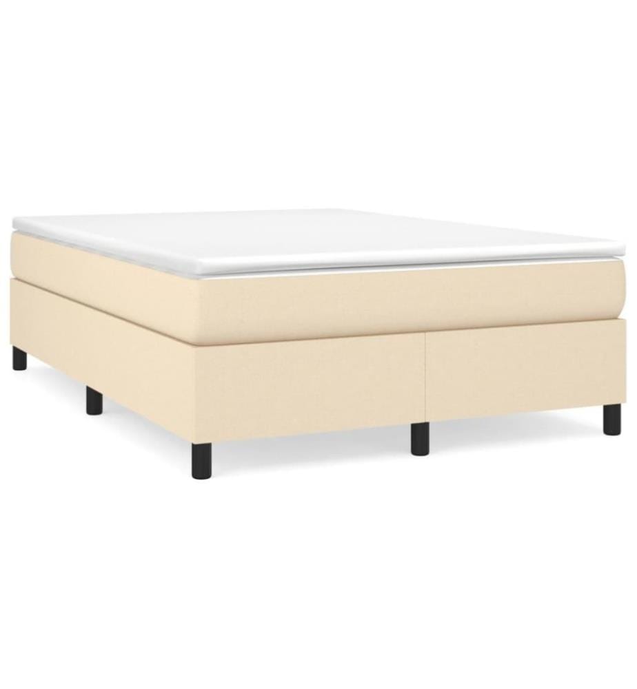 Boxspringbett Creme 140x190 cm Stoff