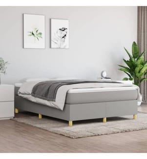 Boxspringbett Hellgrau 140x190 cm Stoff