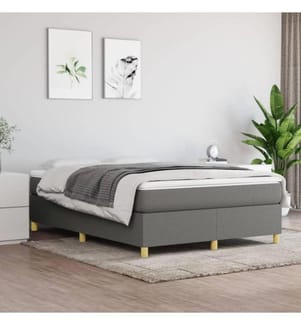 Boxspringbett Dunkelgrau 140x190 cm Stoff