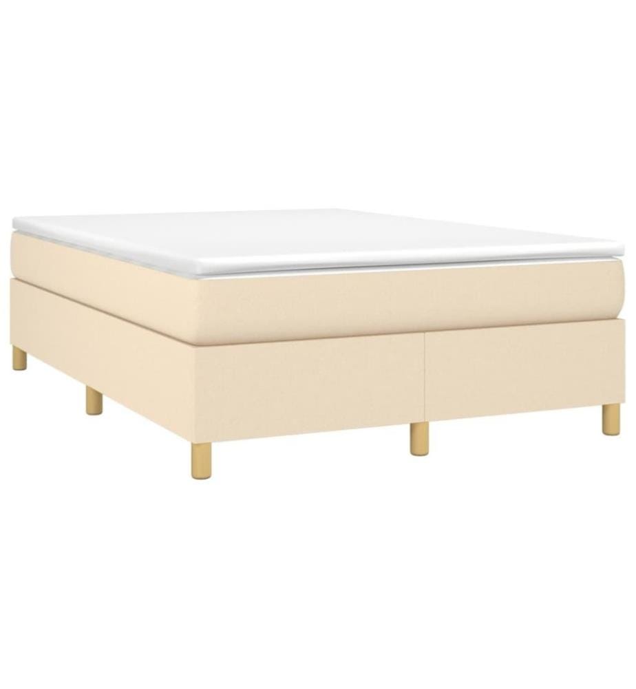Boxspringbett Creme 140x190 cm Stoff