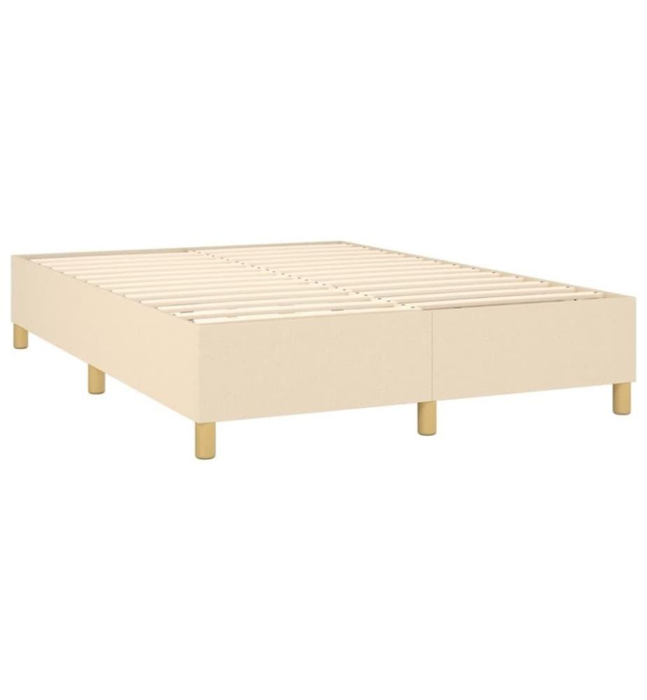 Boxspringbett Creme 140x190 cm Stoff
