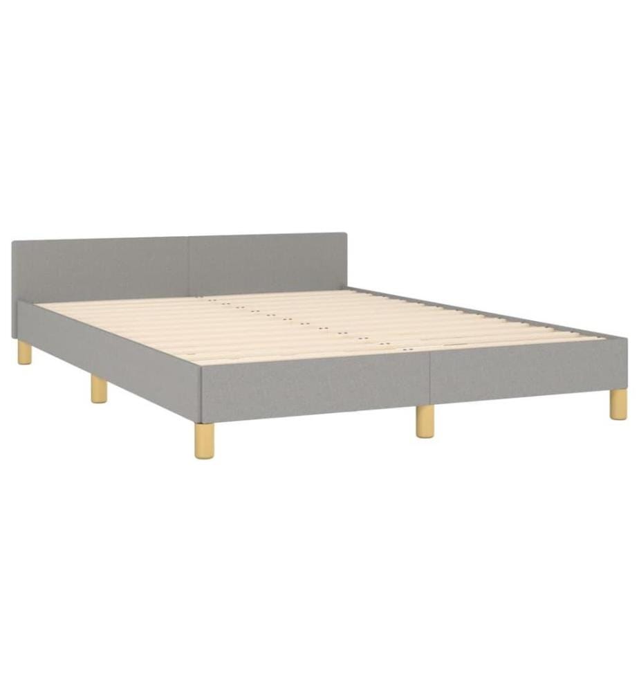 Bettgestell mit Kopfteil Hellgrau 140x190 cm Stoff