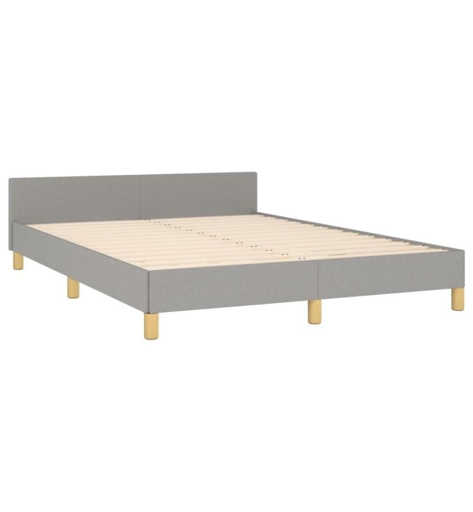Bettgestell mit Kopfteil Hellgrau 140x190 cm Stoff