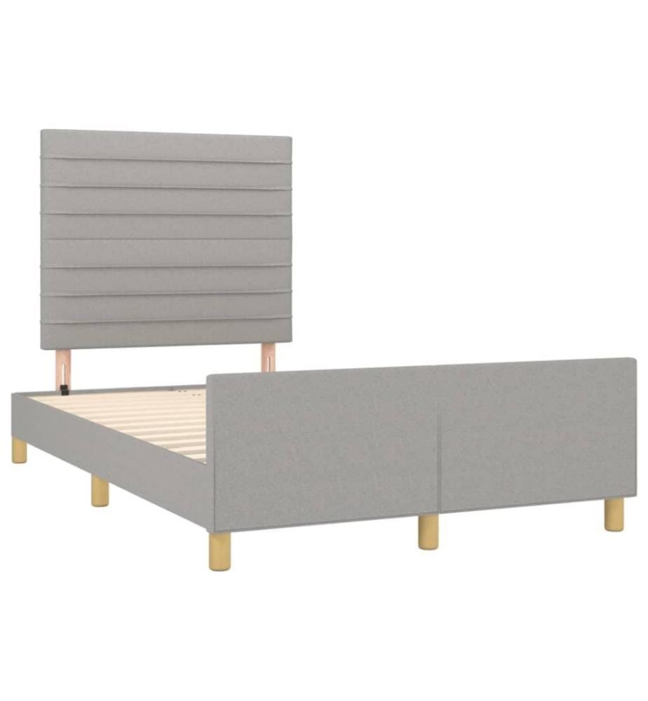 Bettgestell mit Kopfteil Hellgrau 120x200 cm Stoff
