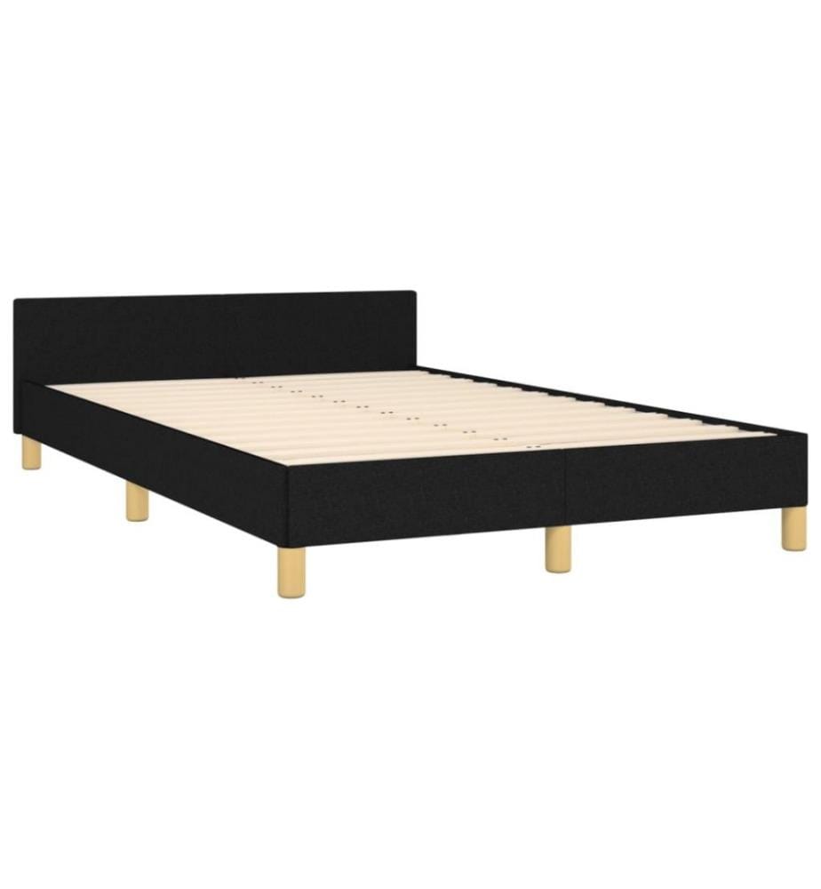 Bettgestell mit Kopfteil Schwarz 120x200 cm Stoff