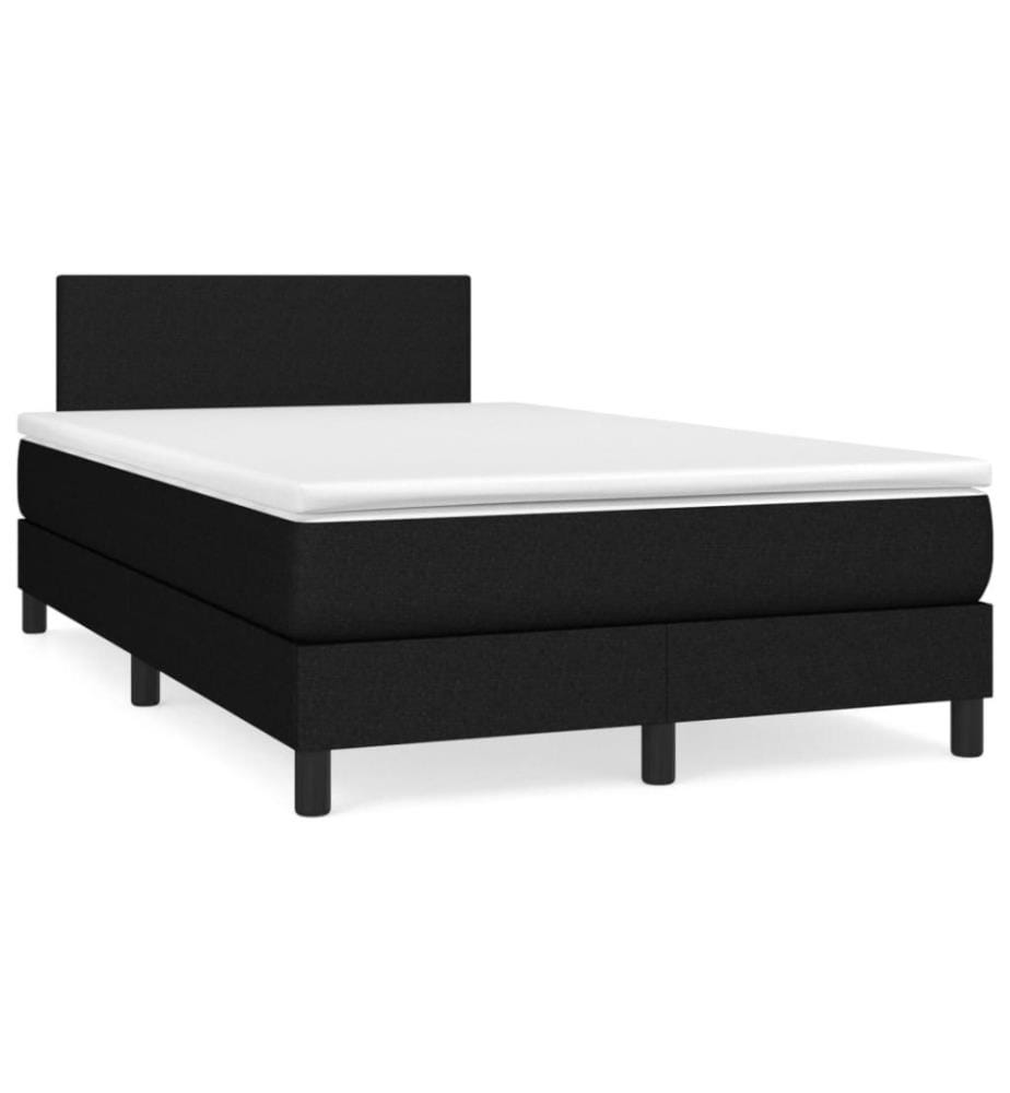 Lit à sommier tapissier avec matelas Noir 120x200 cm Tissu