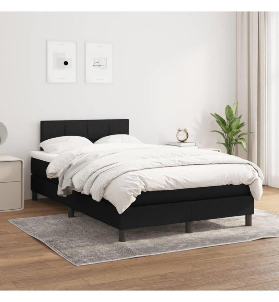 Lit à sommier tapissier avec matelas Noir 120x200 cm Tissu