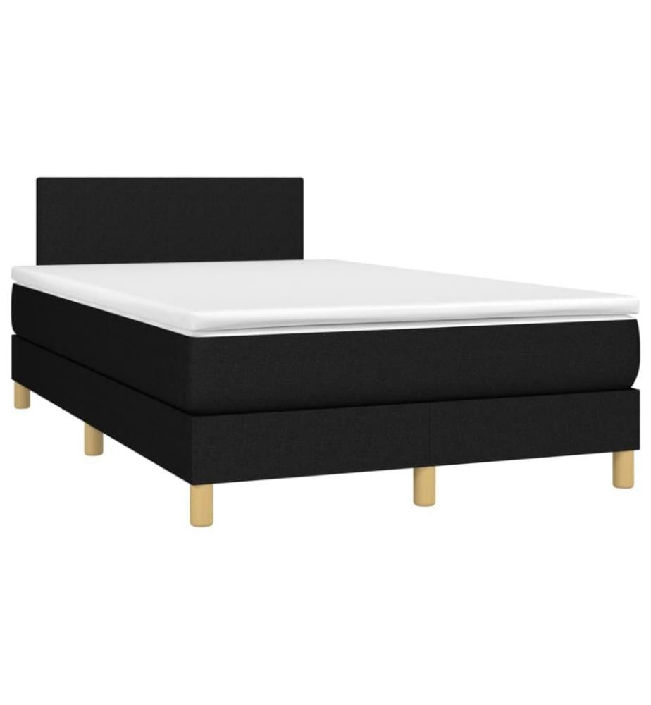 Lit à sommier tapissier avec matelas Noir 120x200 cm Tissu