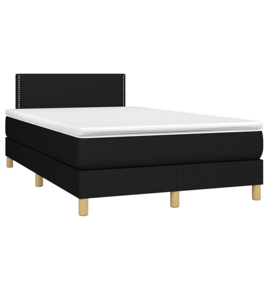 Lit à sommier tapissier avec matelas Noir 120x200 cm Tissu