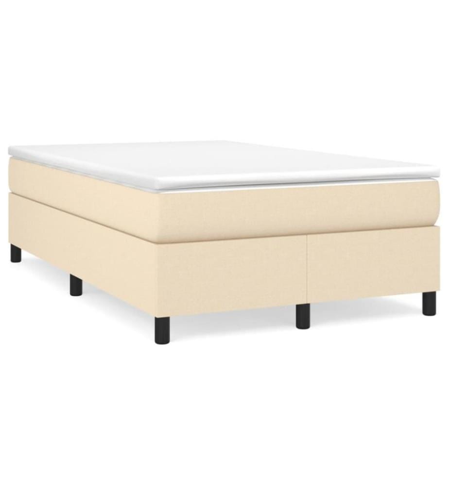 Lit à sommier tapissier avec matelas Crème 120x200 cm Tissu