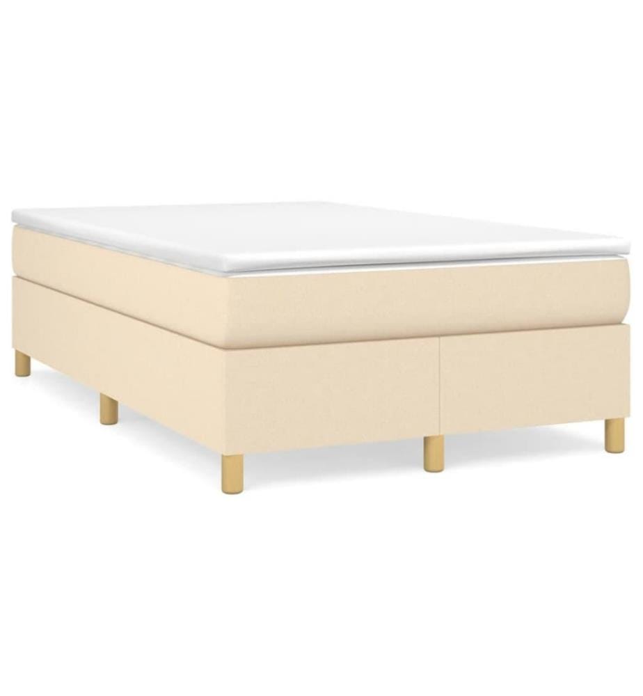 Lit à sommier tapissier avec matelas Crème 120x200 cm Tissu