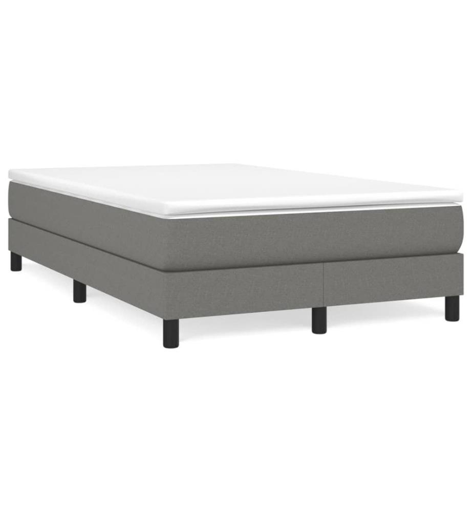 Boxspringbett mit Matratze Dunkelgrau 120x190 cm Stoff