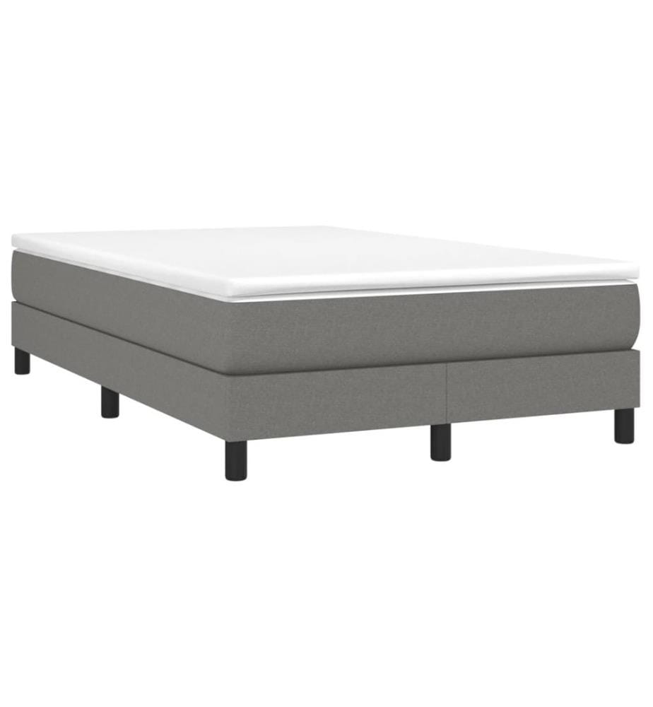 Boxspringbett mit Matratze Dunkelgrau 120x190 cm Stoff