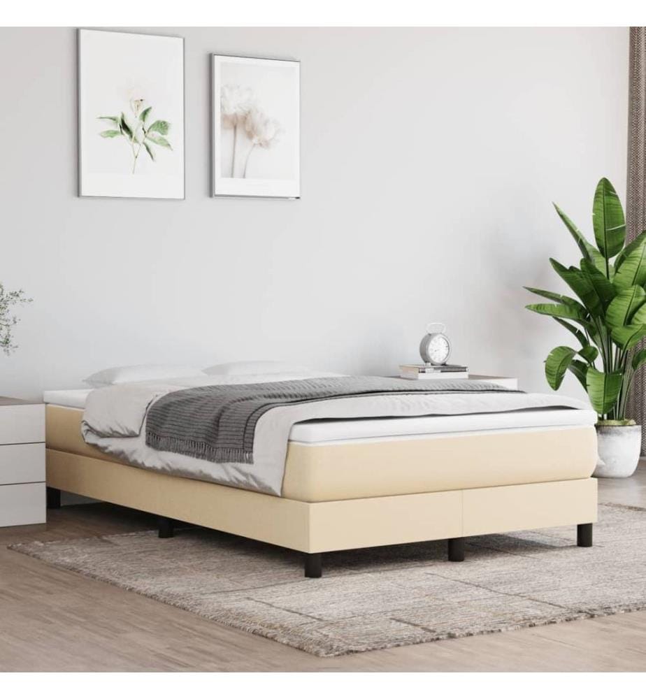 Boxspringbett mit Matratze Creme 120x190 cm Stoff