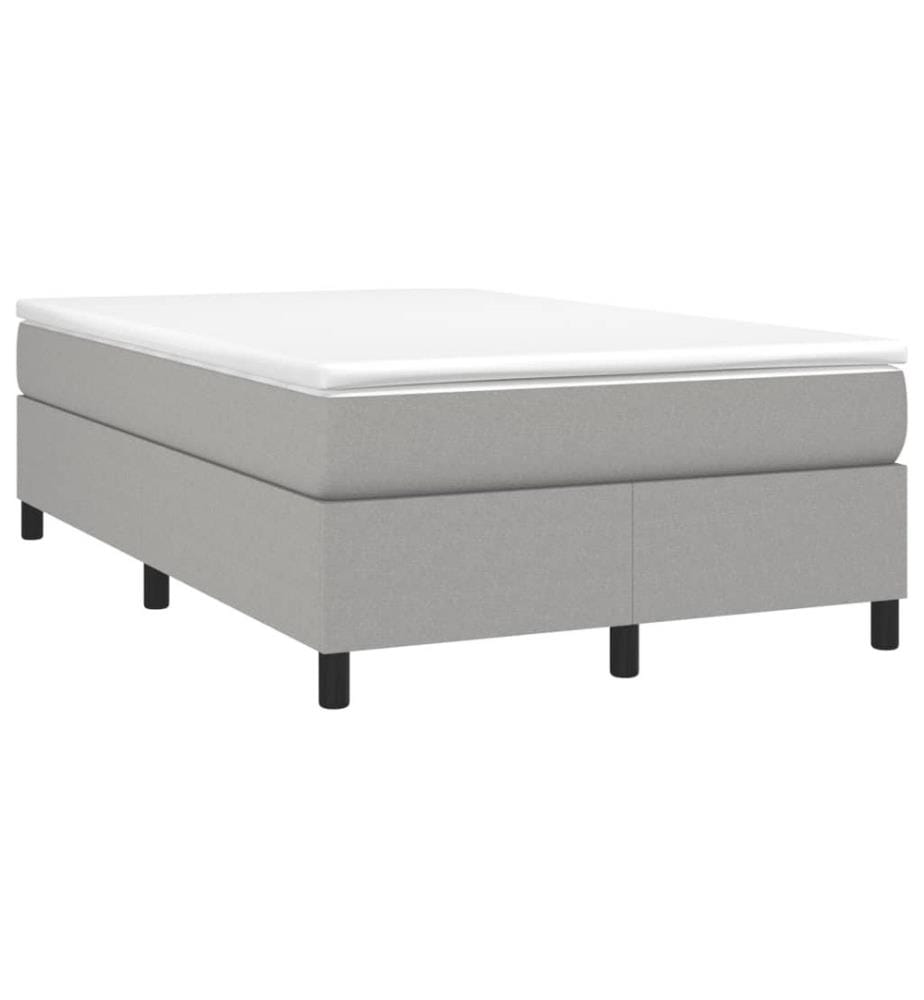 Boxspringbett mit Matratze Hellgrau 120x190 cm Stoff