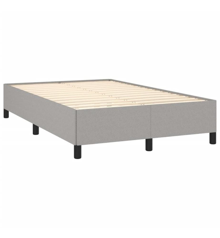 Boxspringbett mit Matratze Hellgrau 120x190 cm Stoff