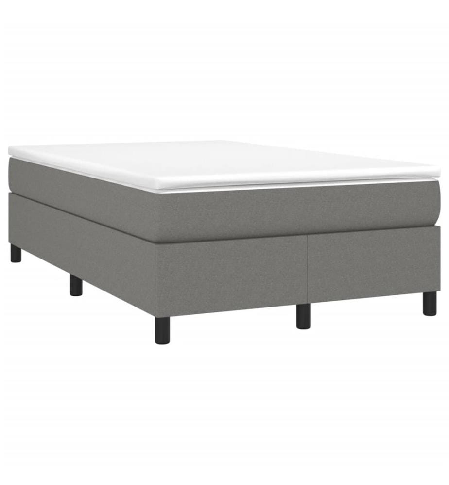 Boxspringbett mit Matratze Dunkelgrau 120x190 cm Stoff