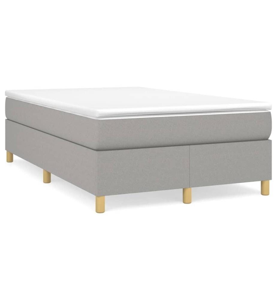 Boxspringbett mit Matratze Hellgrau 120x190 cm Stoff