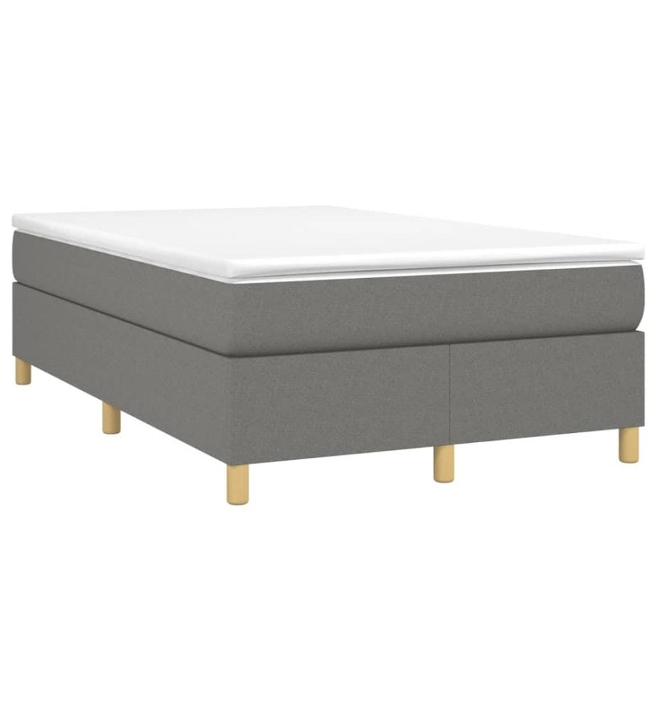 Boxspringbett mit Matratze Dunkelgrau 120x190 cm Stoff