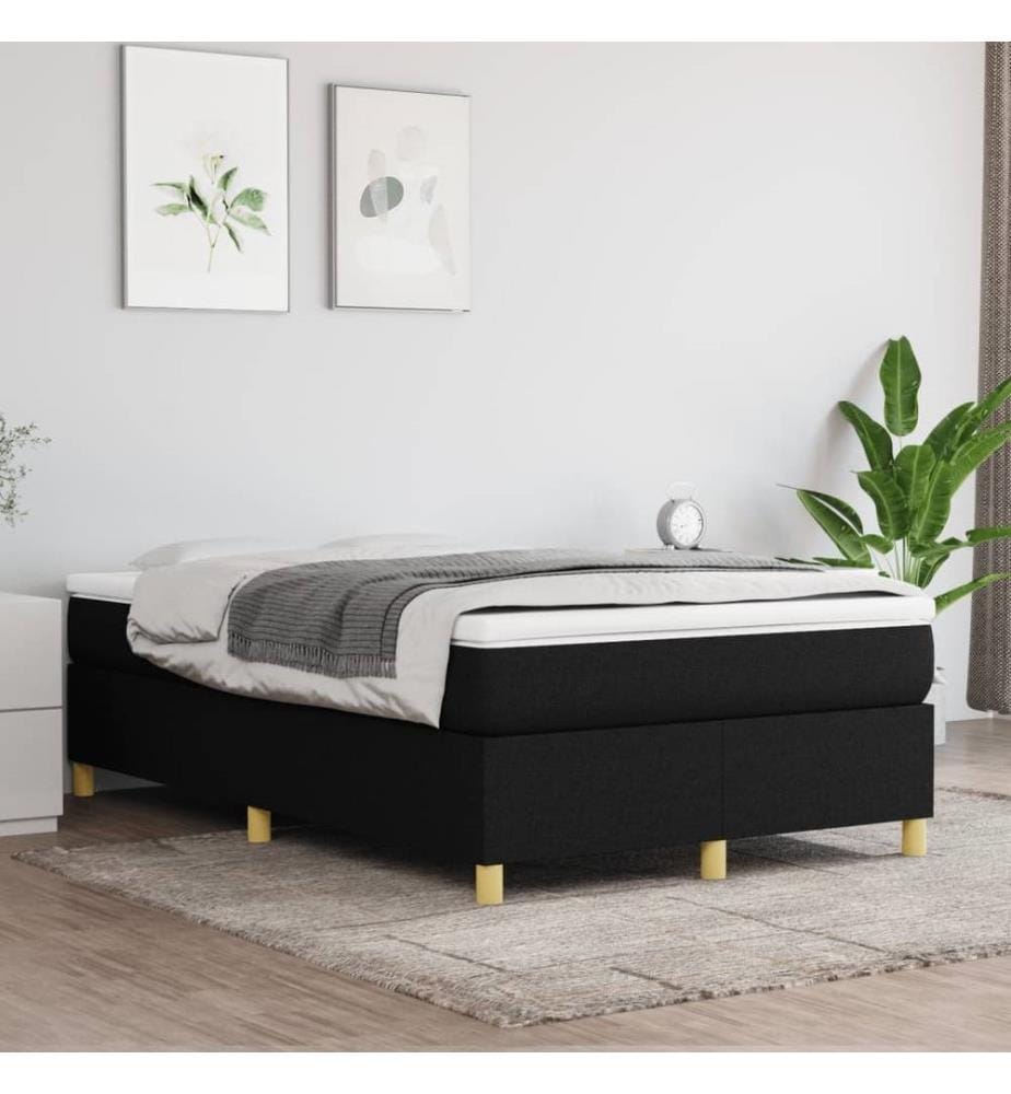 Boxspringbett mit Matratze Schwarz 120x190 cm Stoff