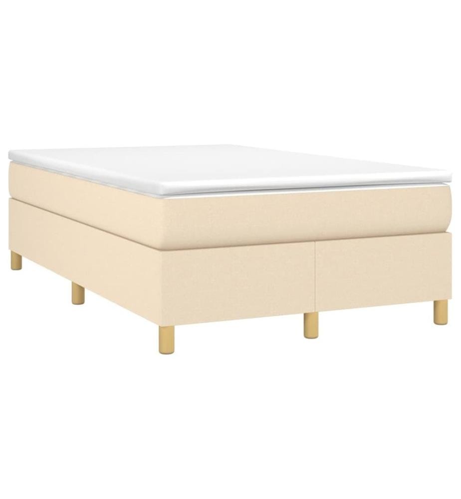 Boxspringbett mit Matratze Creme 120x190 cm Stoff