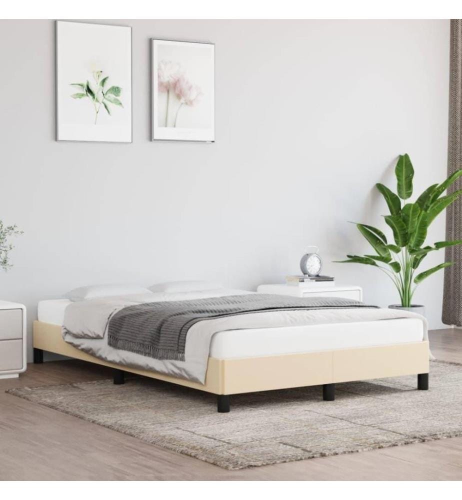 Bettgestell Creme 120x200 cm Stoff