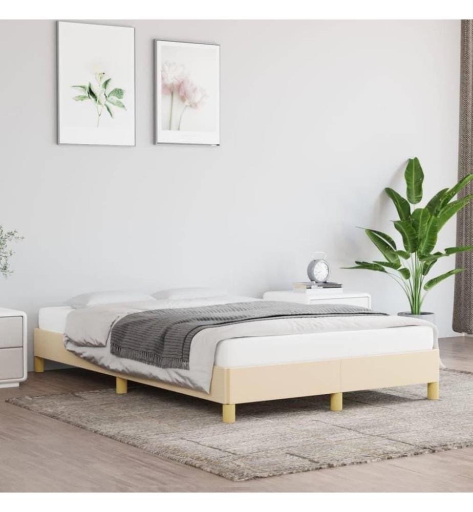 Bettgestell Creme 120x200 cm Stoff