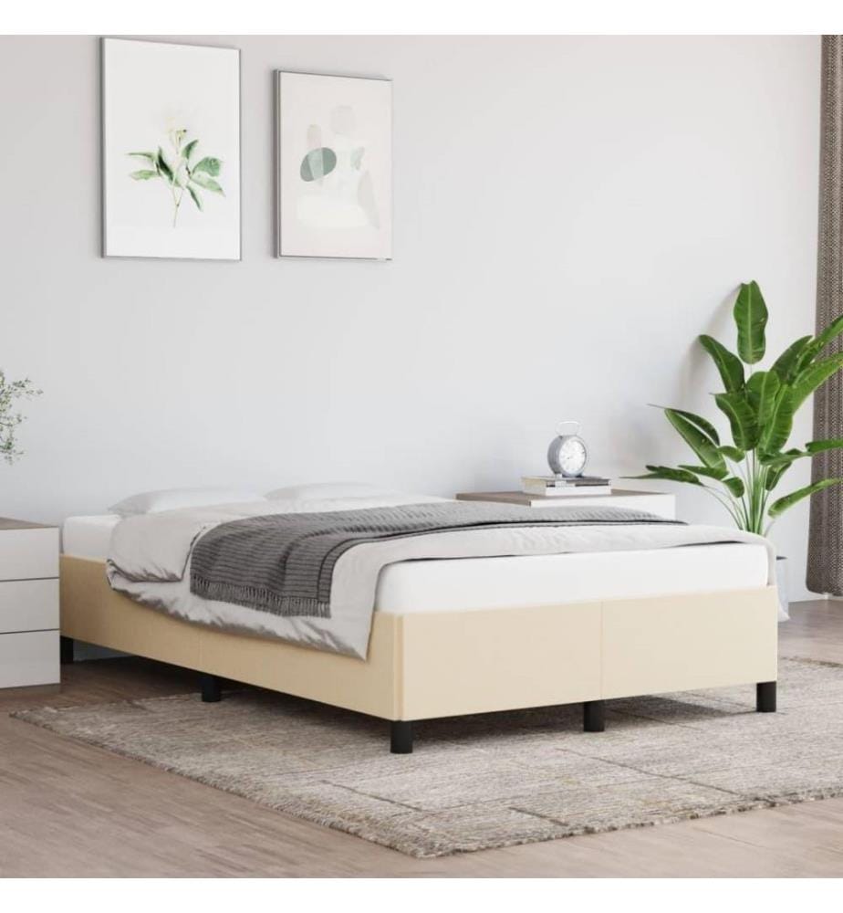 Bettgestell Creme 120x200 cm Stoff