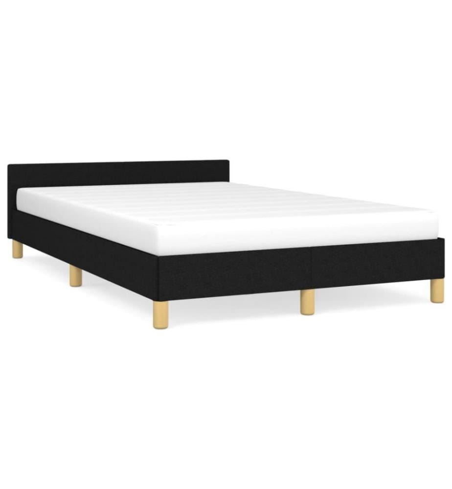 Bettgestell mit Kopfteil Schwarz 120x200 cm Stoff