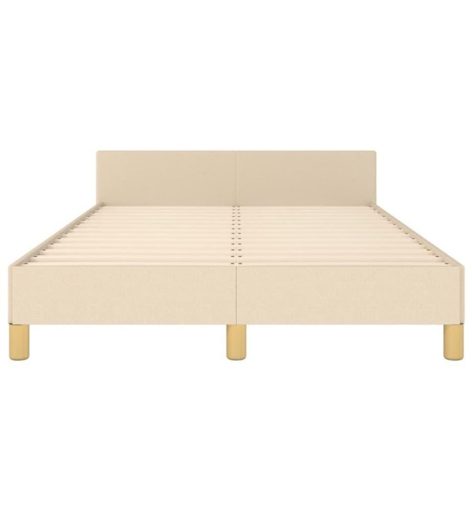 Bettgestell mit Kopfteil Creme 120x200 cm Stoff