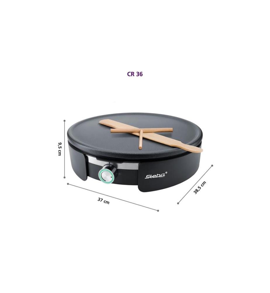 STEBA - Crêpe Maker XXL CR36 1500 W, Schwarz