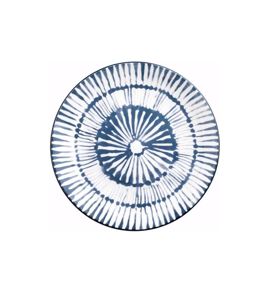 IBILI - Teller-Set Zeeland 26.8-20-19.2 cm 12 Stück, Blau/Weiss