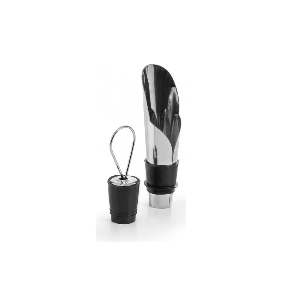 IBILI - Verseur à vin avec couvercle Acier inoxydable 8 cm Noir