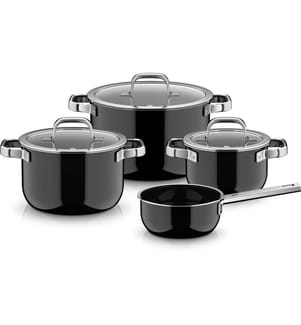 WMF - Kochtopf-Set Fusiontec Mineral Pro, Edelstahl, Schwarz
