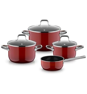 WMF - Kochtopf-Set Fusiontec Essential Pro, Edelstahl, Rot